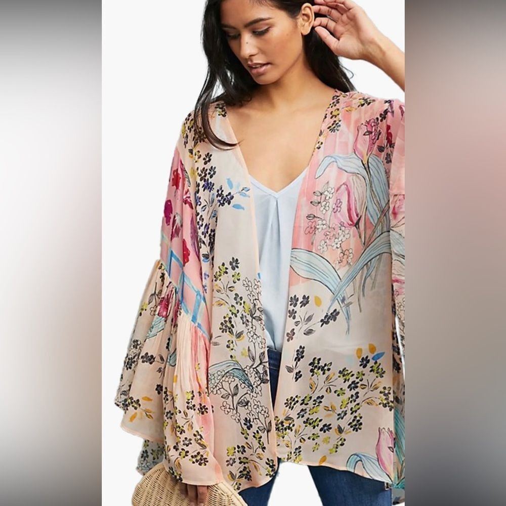 Saachi Floral Kimono Cardigan, one size